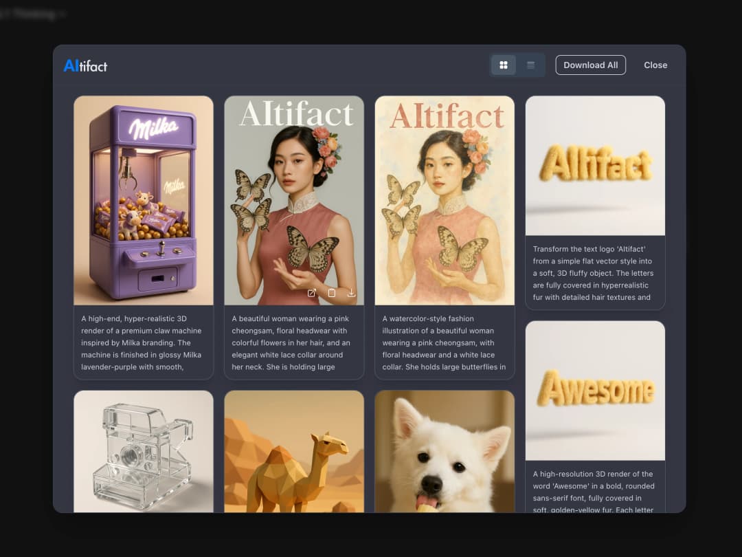 AItifact - Unified AI Asset Hub with Masonry Grid